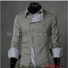 Free Shipping Hot! Fashion han edition irregular special fabric mix build design han edition men's shirts shirt