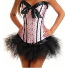 Ladies Sexy Lingerie Pink   Up Moulin Rouge Burlesque Basque Corset Separate Tutu Fancy Dress A5205 S--XXL