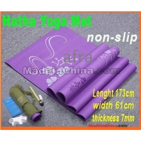 Dropshipping Via EMS 7mm thick Purple color PVC foam Hatha Yoga Mat Pad including Mat Bag Strap Socks 6 pcs togehter