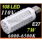 LED Bulb Lamp E27 Screw 7W 110V 108 LED Corn  Bulb LED Lamp drop shipping free shipping 