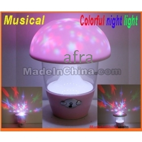 Best Gift, Musical LED Lighting Colorful Mushroom Lamp Night Light, Novelty Nightlight, with package,freeshipping, dropshipping 