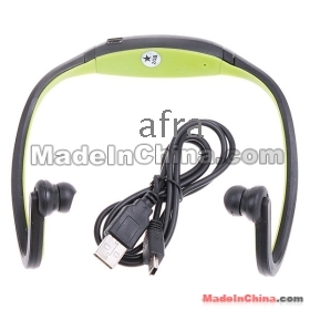 Wholesale New Wrap Around Wireless Headphones Headset Sport MP3 Player 2GB music player wireless earphone free shipping ,Green