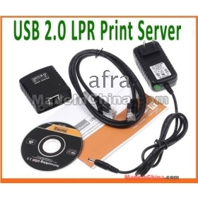 Wholesale New Network USB 2.0 LPR Print Server Hub Adapter Ethernet LAN Networking Share,Free Shipping+Drop Shipping 