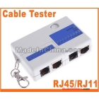 Wholesale 50pcs/lot New Mini RJ45 RJ11 5 Network LAN Cable Tester KeyChain, Free Shipping 