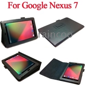 10pcs/lot, PU leather stand case for Google Nexus 7 tablet pc, Nexus 7 Tab PU protective cover , accept mix colors, free shipping