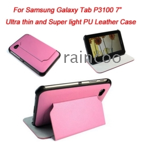 20pcs/lot Super slim & super light PU Leather Cover for S-amsung  Tab P3100,  P3100 Tablet protector case, free shipping