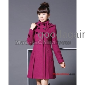 hot sale!!!  free shipping new woollen coat Temperament double-breasted sizes:M L XL XXL 