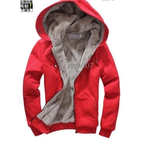 Promotional 2012 new men's plush thick warm overcoat winter coat fleece & cotton padded Jacket Men jackets, 6 colors 