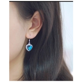 Free Shipping women Punk Jewelry Colorful heart crystal earrings earrings