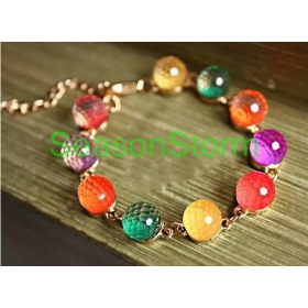 [CPA Free Shipping] Wholesale Fashion Cute Acrylic Bead Chain Bracelet Jewelry / Colorful Gift Wristband 50pcs/lpt (SW-80) 