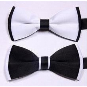 [CPA Free Shipping] Wholesale Fashion Mens Black White Bow Tie / Classic Necktie 50pcs/lot (SE-87) 