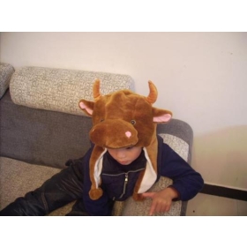 [CPAP Free Shipping] Wholesale Plush Cartoon Cow Ear Muff Hat / Halloween Winter Cap 2 Colors 10pcs/lot (SL-21) 