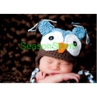 [CPA Free Shipping] Wholesale  Crochet Beanies OWl Hat / Infant Knitted Cap 2 Colors 12pcs/lot (SY-68) 