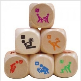 Wholesale lots Wooden intergards funny sexy prints dice toy 