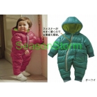 [CPA Free Shipping] Wholesale Infant Down Jacket With Cap /  Winter Romper 2 Color 3pcs/lot (YE-13) 