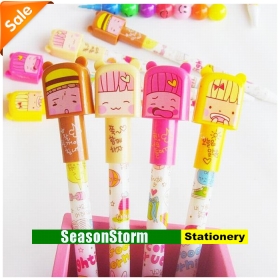 [CPA Free Shipping] Wholesale Cute Cartoon Girl Mechanical Pencil Stationery 120pcs/lot (SP-50)