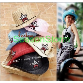 [CPA Free Shipping] Wholesale Kids Straw Cowboy Hat / Multi-Color Boys Cowboy Cap 10pcs/lot (SY-31) 