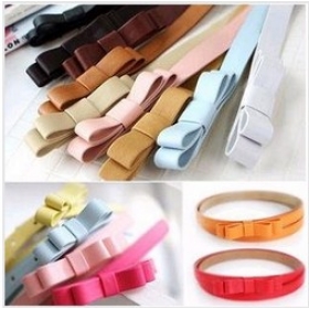 Fedex Free Shipping Wholesale Womens  Style Bowknot PU Leather Buckle Belt