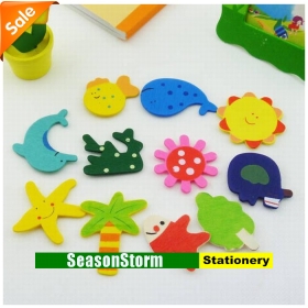 [CPA Free Shipping] Wholesale Cute Wooden Cartoon Animal Magnetic Stickers 240pcs/lot (SP-81) 