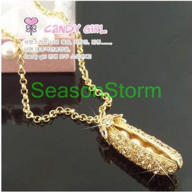 [CPA Free Shipping] Wholesale 2 Color Pease Long Necklace / Fashion Gift Jewelry 2 Color 50pcs/lot (SW-26) 