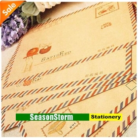 [CPA Free Shipping] Wholesale High Quality Kraft Print Airmail Envelope Stationery 200pcs/lot (SP-95) 