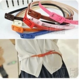 [CPA Free Shipping] Wholese Ladies  PU Solid Color Belt / Multi-Color Slender Waist Belt 50pcs/lot (SE-76)