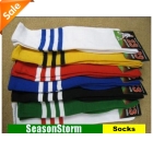 [CPA Free Shipping] Wholesale Cotton Colorful Unisex Football Sports Socks / Long Soccer Socks 12 pair/lot (SM-23)