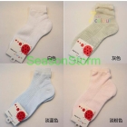 [CPA Free Shipping] Wholesale Solid Color Kids 100% Cotton Hollow Out Socks 4 Colors 24 pair/lot (SY-48) 