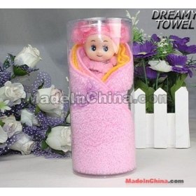 free shipping BY EMS,100% cotton ,lovely bobby  towel ,romatic towel,wedding gift towel,children gift towel,mix colors 