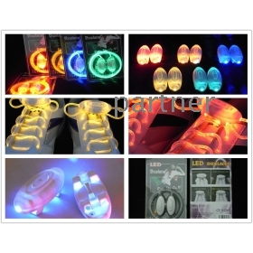 The 3rd Gen Colorful Neon LED Flashing Shoelaces Disco Light up Shoelace Shoe laces (2pcs/pair) 