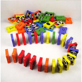 The panda wooden dominoes children's educational literacy blocks  toys