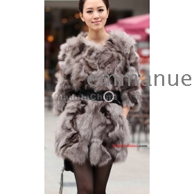 hot sale!oFashion VIVICA New Import fox leg hair Fox fur long sections coat VY0815  color  