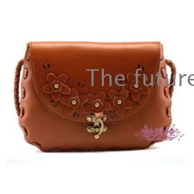 Buckle manual hollow out melting and lovely flowers single shoulder female bag  //