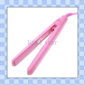 Mini Pink Electronic  Straightening Flat Iron with Retailed Box , Free Shipping
