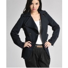 2012 New fashion hot Woman Cuff zipper lapel Double Pocket Jacket Size:S, M,L