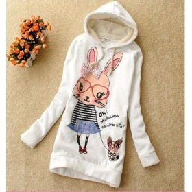 Free Shipping New Womens Hoodies Sexy Top Lovely rabbit Designed Womens Sweatshirts Hoodies 6 Color 