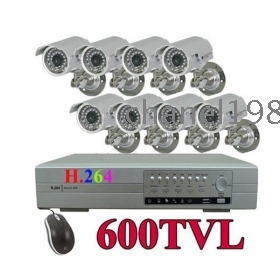 CCTV 8-CH Security CCTV System 36LED 600TVL High-line Security Camera 1000G H.264 DVR system/Mobile view 