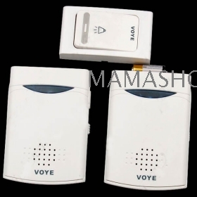 Wireless Remote Control Door Bell and 2 Receivers with Digital Tones Chime Flash Light Ring for Home Office Free shipping 