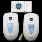 Wireless Remote Control Door Bell and 2 Receivers with Digital Tones Chime Flash Light Ring for Home Office Free shipping 