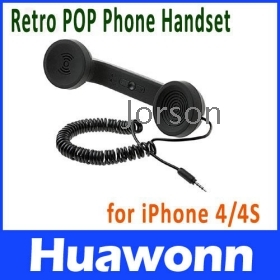 3.5mm Audio jack Volume Adjustable Retro POP Phone Handset for  4/ Black Color Free Shipping+Drop Shipping