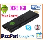 Voice Control iPazzPort Android 4.1 Google TV Box Stick Dongle WIFI Mini PC DDR3 1GB RK3066 Cortex-A9 Dual Core Free Shipping 
