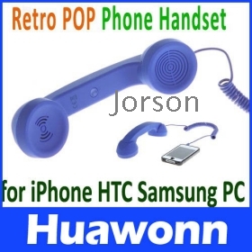 2012 New  Retro POP Phone Handset for    PC  Blue Color Free Shipping +Drop Shipping 