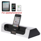 iPEGA USB Audio HiFi Speaker Amplifier + Charger Dock for i P ad i P ho ne i P od Alarm Clock,Free Shipping+Drop Shipping 