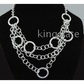 2012 Free shipping 10pcs/lot top hot sell Beautiful fashion  charm new Elegant Special Noble Unique  chain mesh circle girl lovely necklace jewelry High quality best gift NHN218