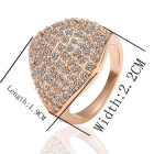 good price Free shipping hot sell Beautiful fashion 18KGP gold plated charm new Elegant Special Noble Unique new Gorgeous white crystal ring jewelry High quality best gift GPR50