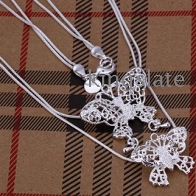 2012 Lowest price Free shipping 10pcs/lot top hot sell Beautiful fashion  charm new Elegant Special Noble Unique new 2 Butterfly pendant love necklace jewelry High quality best gift N042