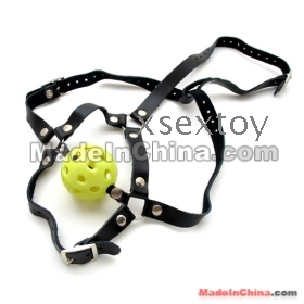  Top Quality Yellow Harness Ball Gag with Hole