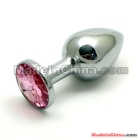 Stainless Steel Attractive Butt Plug Jewelry  Jeweled Anal Plug / Rosebud Anal Pink color