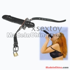  Top Quality xsextoy in sale bdsm Double-Ended Dildo Gag (Rubber Penis & Real Cow Leather Belt
