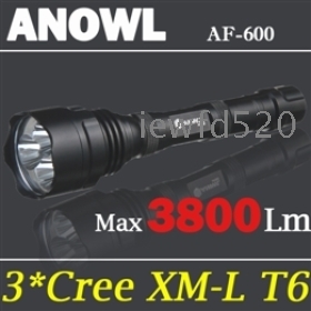 3800 Lumens Aluminium Alloy CREE  18650 Battery LED  Flashlight  High Power 600 